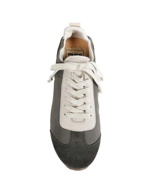 Uma Wang Gray Canvas And Suede Sneakers