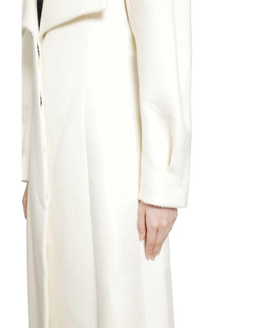 RETORI White Hourglass Brushed Llama Wool Coat