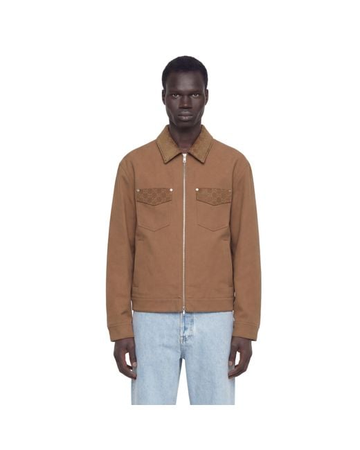Gucci Brown Heavy Cotton Canvas Overshirt for men