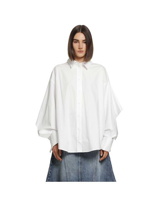 The Attico White Cotton Poplin Shirt