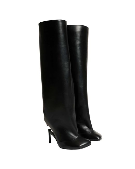 NVL-GARDE Black Broken Heel Knee High Boots