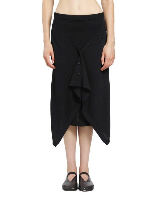 Lemaire Black Buttoned Skirt