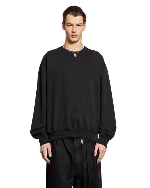 Ann Demeulemeester Black Print Brushed Sweatshirt for men