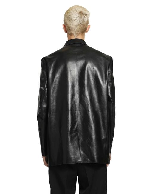 Jil Sander Black Soft Leather Jacket for men