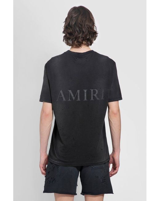 Amiri Black Shotgun Logo-print Distressed T-shirt for men