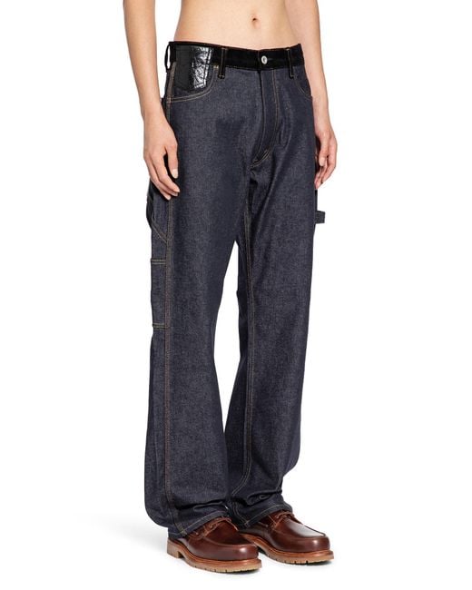 Junya Watanabe Blue Paneled Straight Jeans for men