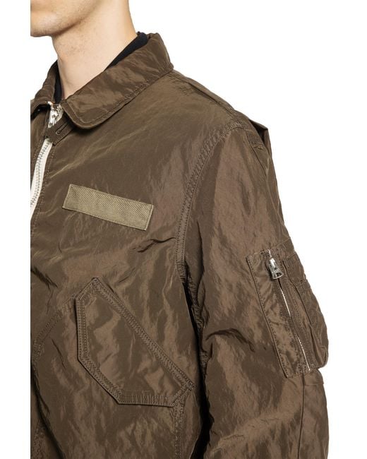 Sacai Brown Treated Nylon Twill Blouson for men