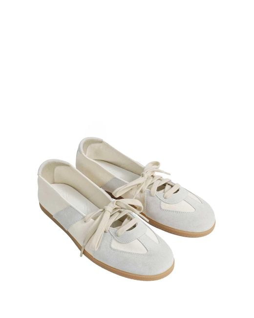 Maison Margiela White Replica Soft Laced Ballet Flats