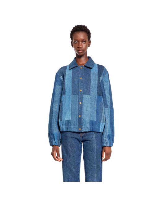 E.L.V. Denim Blue Kara Bomber Jacket