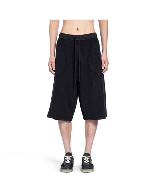 MM6 by Maison Margiela Black Inside-Out Cotton Jersey Sweatshorts for men