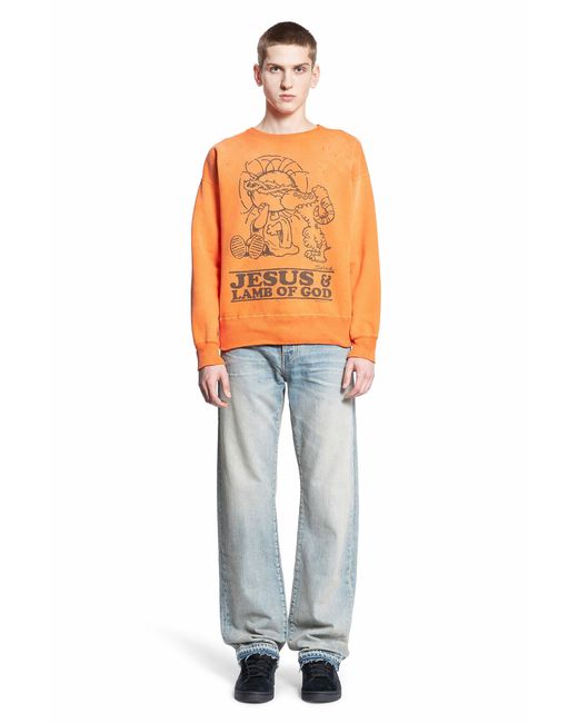 Saint Michael Orange Sweatshirts for men