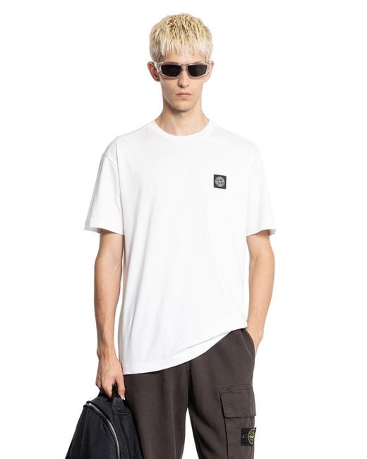 Stone Island White 2100027 60/2 Cotton Jersey T-Shirt for men