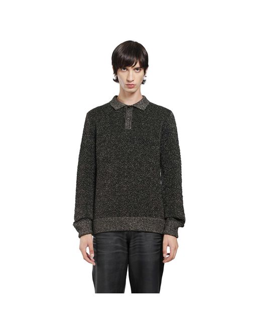 Marni Black Lurex Wool Polo Sweater for men