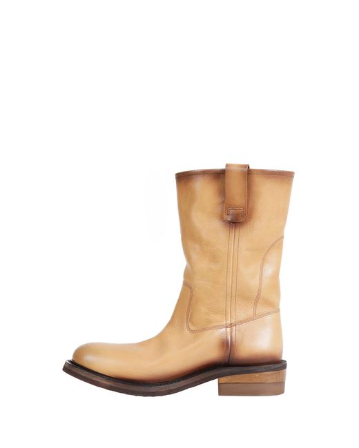 Miu Miu Natural Foule Leather Boots