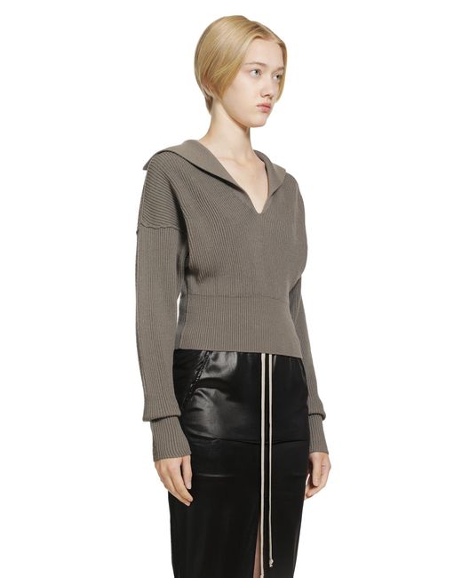 Rick Owens Gray Temple Dracu Cropped V