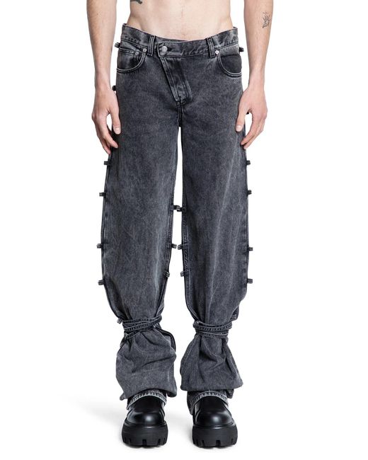 McQueen Black Tied Jeans for men