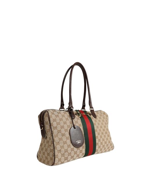 Gucci Brown Borsetto Large Boston Bag
