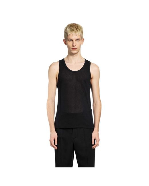 Tom Ford Black Semi-Sheer Cotton Tank Top for men