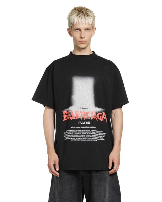 Balenciaga Black The Door Oversized T-Shirt for men