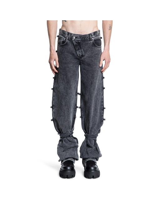 McQueen Black Tied Jeans for men