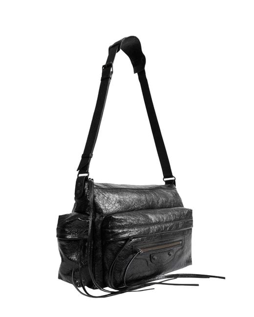 Balenciaga Black Le City Multipocket Crossbody Bag for men