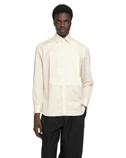 Lardini White Tuxedo Shirt for men