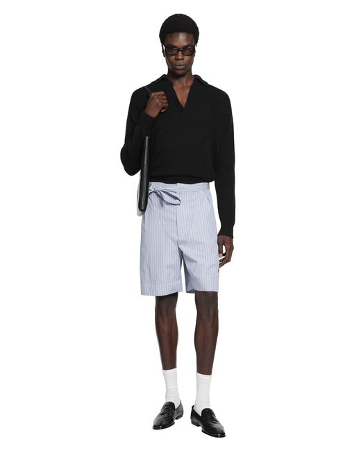 Givenchy Blue Striped Bermuda Shorts for men