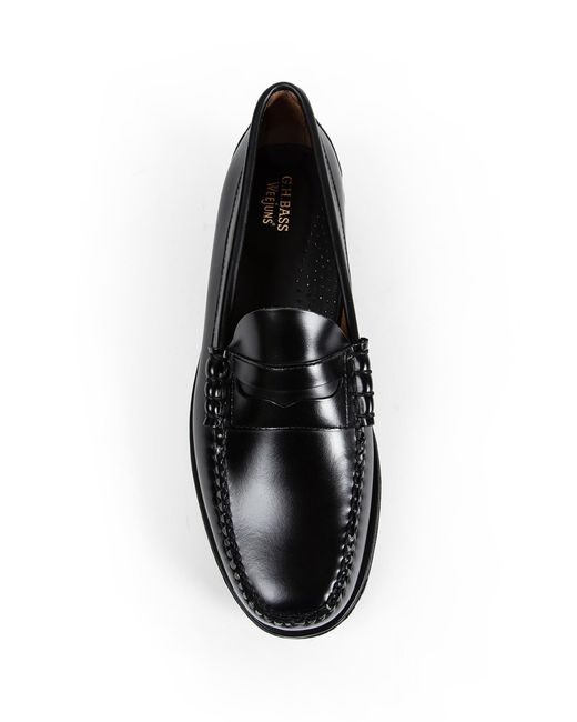 G.H.BASS Black Weejuns Larson Penny Loafers for men