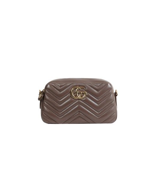 Gucci Brown Gg Marmont Small Camera Bag