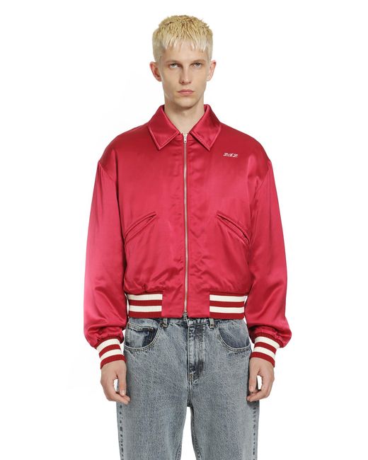 Second Layer Red Aces Satin Club Jacket for men
