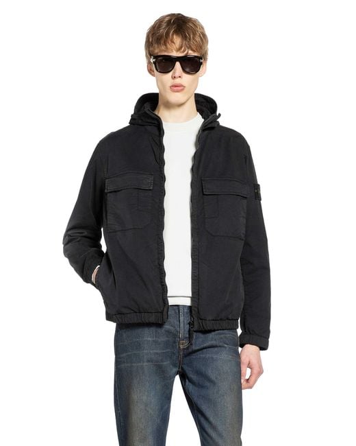 Stone Island Black 4100077 Windbreaker for men