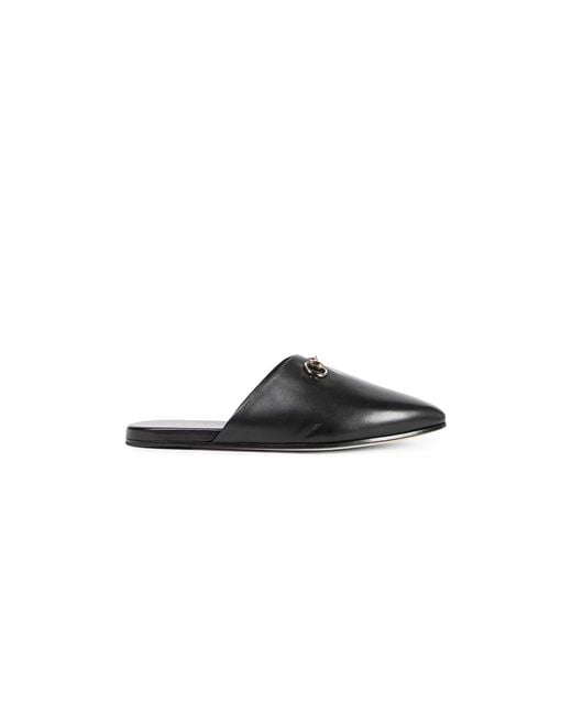 Gucci Black Lucy Leather Mules for men