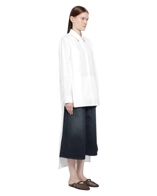 Alaïa White Asymmetric Cotton Poplin Shirt