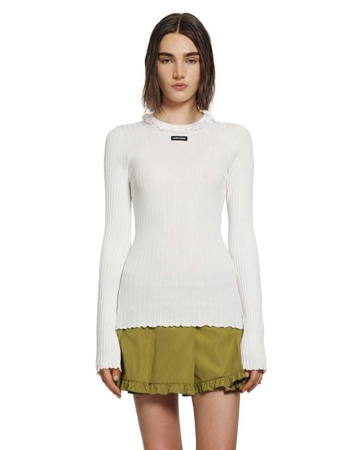 Miu Miu Green Silk Sweater