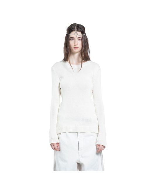 Ann Demeulemeester White Weja Open Back Sweater