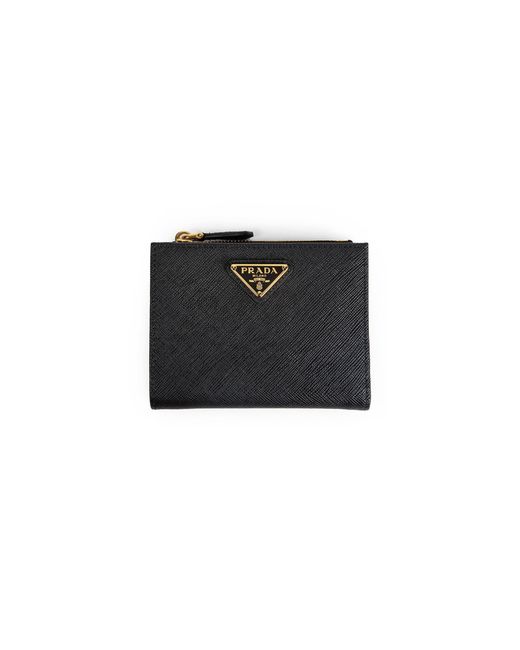 Prada Black Small Saffiano Leather Wallet
