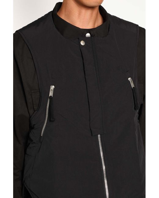 Thom Krom Black Nylon Bomber Vest for men
