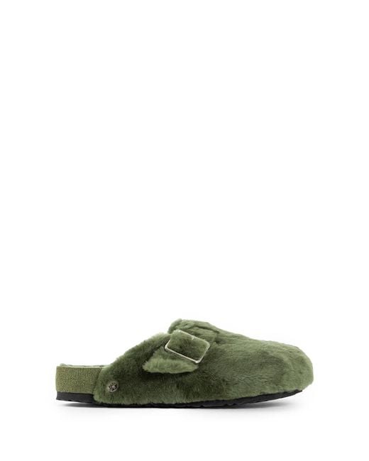Birkenstock Green Mocassini Boston In Shearling for men