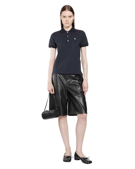 MM6 by Maison Margiela Black Leather-Effect Bermuda Shorts