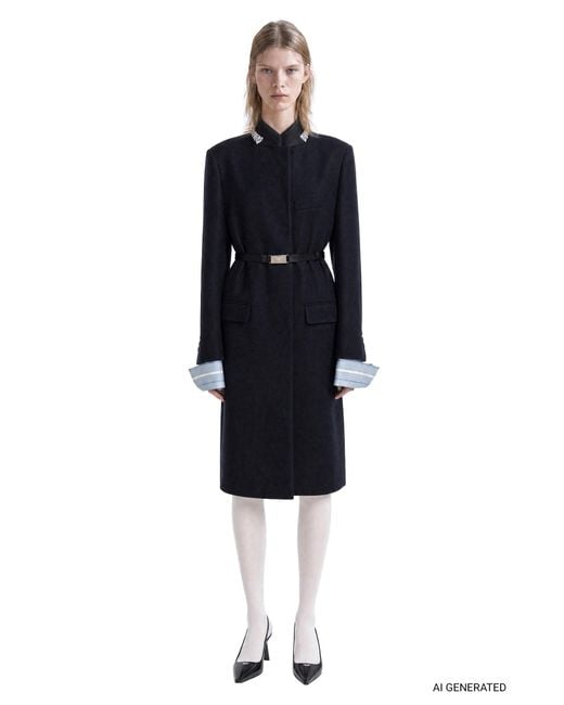 Prada Black Double Wool Coat