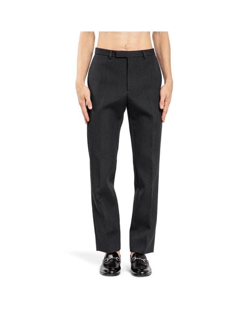 Gucci Black Tailored Wool Trousers for men