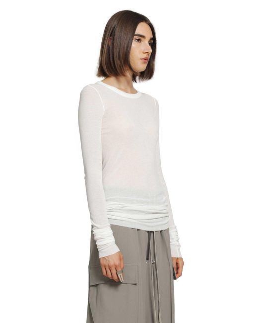 Rick Owens White Tower Rib Ls T
