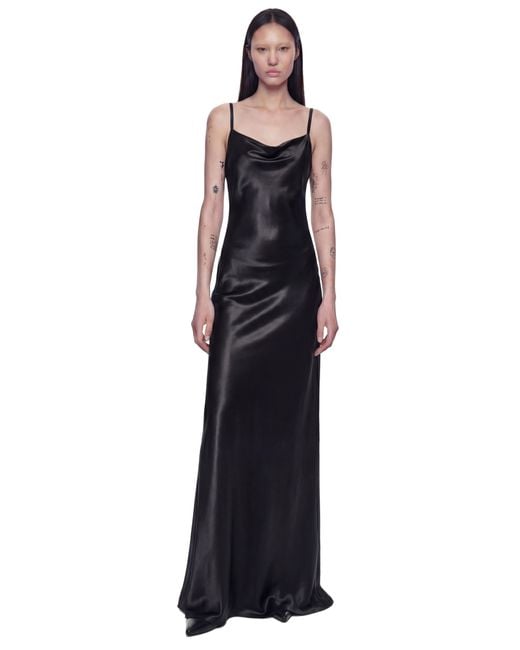 Courreges Black Lingerie Glossy Long Dress
