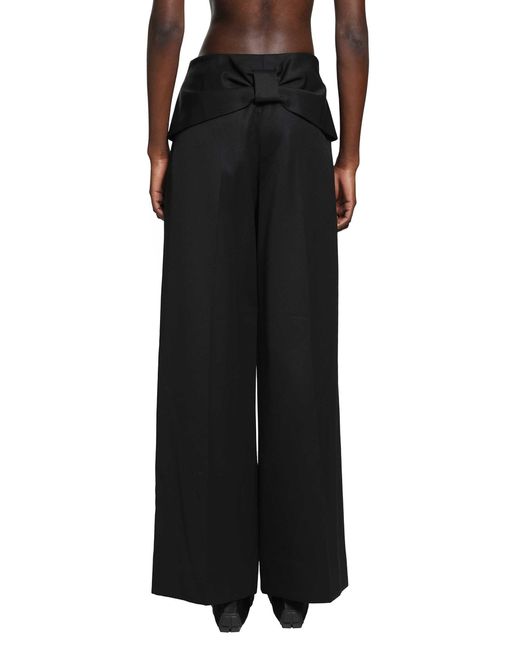 Simone Rocha Black Back Bow Wide Leg Trousers