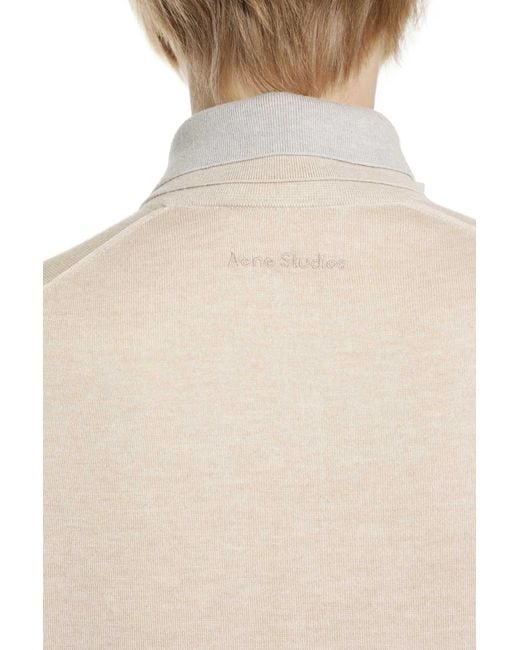 Acne Natural Layered Silk Cashmere Polo