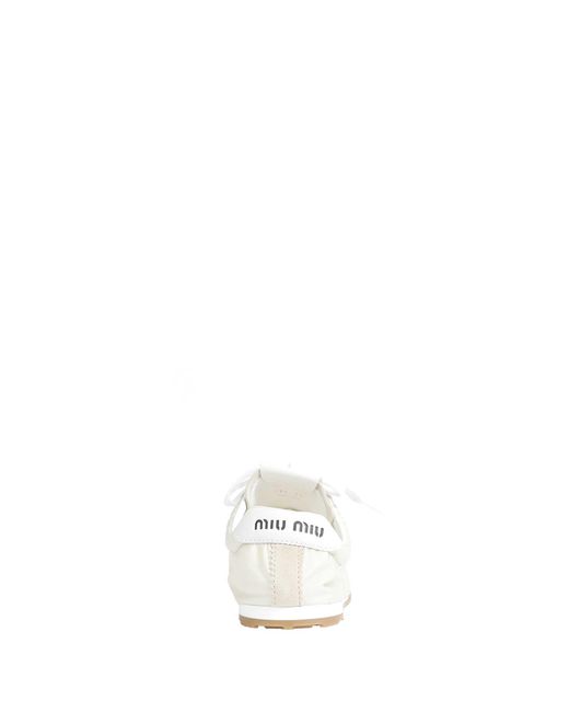 Miu Miu White Plume Sneakers