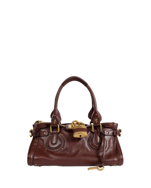 Chloé Brown Grained Leather Paddington Bag