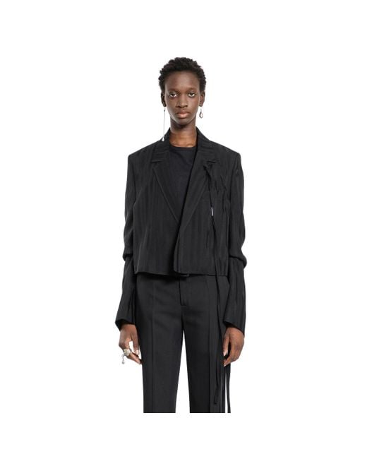Ann Demeulemeester Black Inge Cropped Blazer