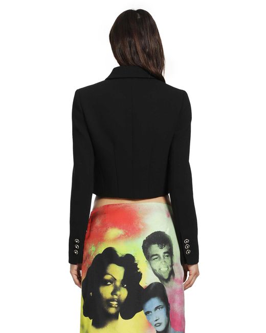 Versace Black Double Wool Crop Jacket