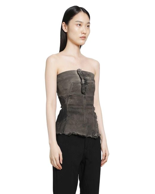 Rick Owens Black Tower Bustier Top